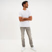 T-shirt droit en coton manches courtes blanc homme