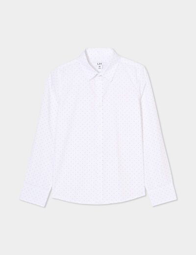 Chemise col français coton majoritaire blanc garçon