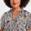 Blouse manches papillons fils métallisés noir femme