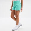 Short en jean slim coton stretch bleu turquoise femme