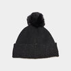 Bonnet &agrave; pompon noir femme