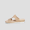 Mules compens&eacute;es en cuir Confortissimo sable femme