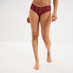 Shorty en dentelle rouge foncé femme