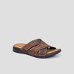Mules bride à scratchs marron homme