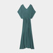 Robe longue en plumetis taille smockée vert foncé femme grande taille