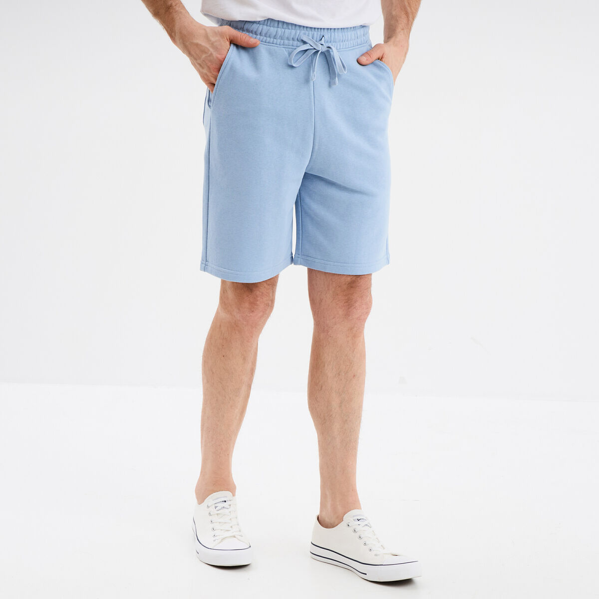 Short de jogging en molleton bleu ciel homme