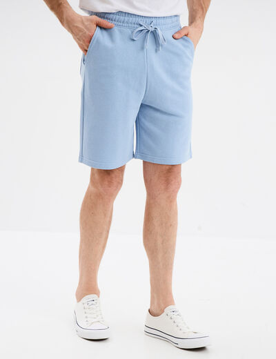 Short de jogging en molleton bleu ciel homme