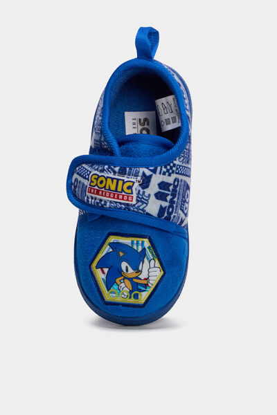 Chaussons &agrave; scratchs Sonic bleu gar&ccedil;on