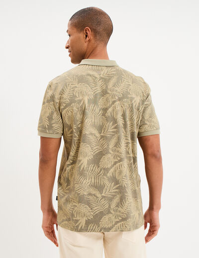 Polo jersey droit manches courtes coton vert homme
