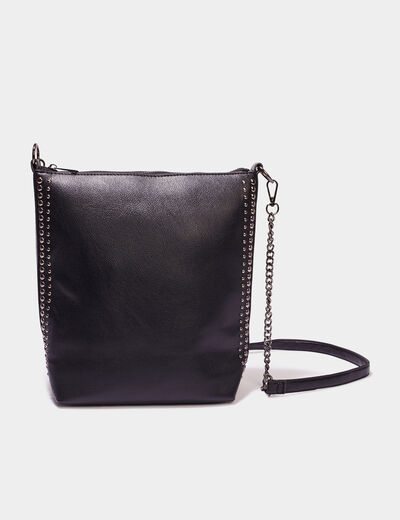 Sac cabas avec clous noir femme
