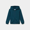 Sweat zipp&eacute; &agrave; capuche en molleton bleu canard gar&ccedil;on