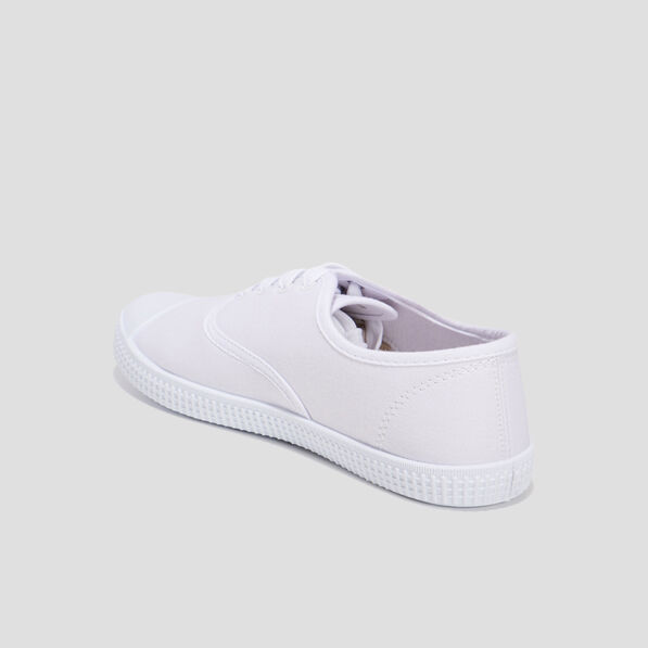 tennis en toile a lacets blanc femme Tennis en toile à lacets blanc femme
