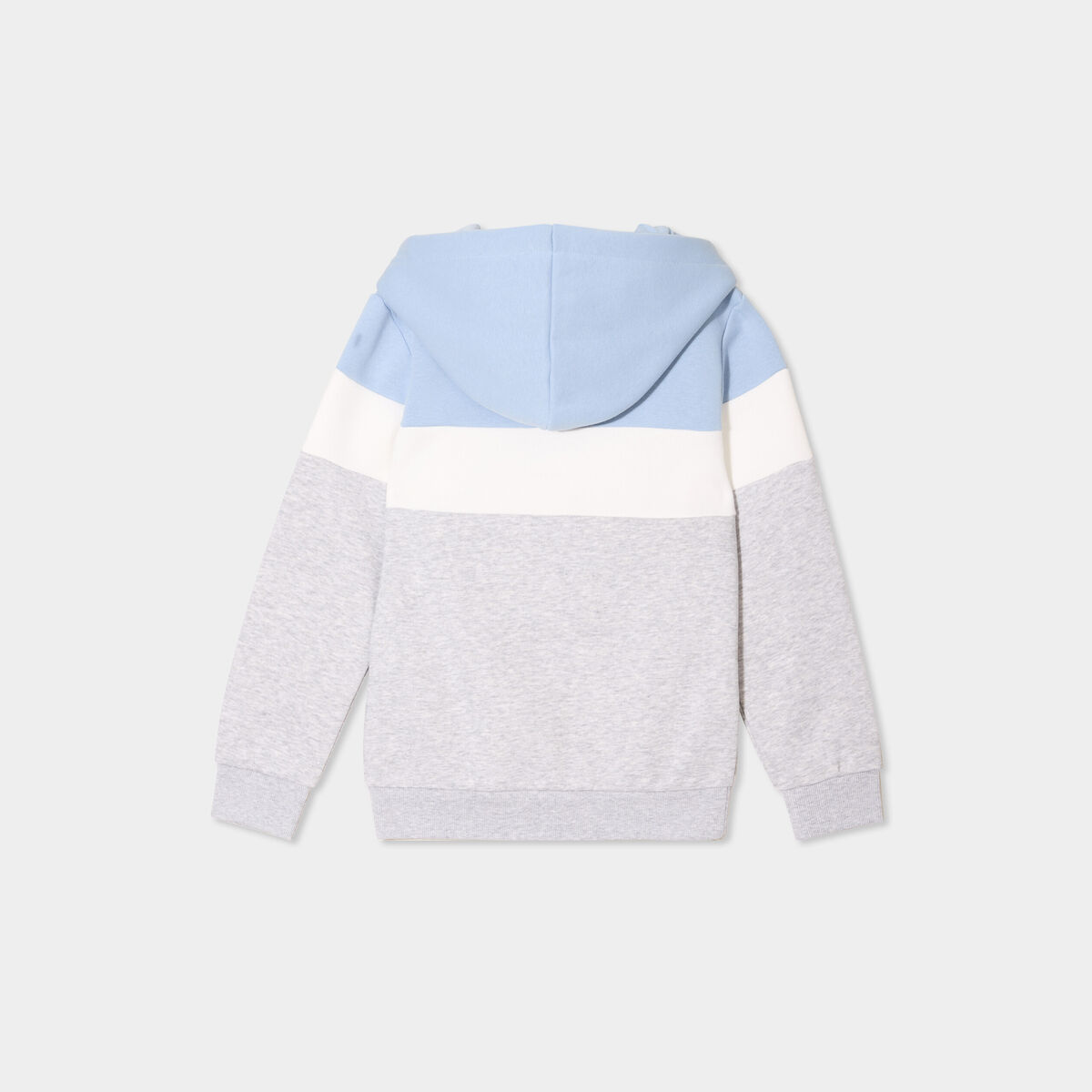 Sweat hoodie manches longues &agrave; capuche bleu ciel gar&ccedil;on