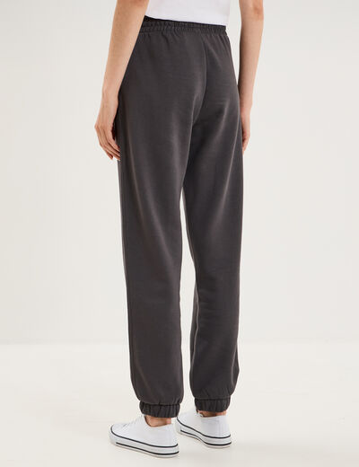 Pantalon de jogging molletonn&eacute; gris fonc&eacute; femme