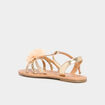 Sandales paillettes et fleurs jaune or fille