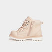 Boots zipp&eacute;es &agrave; lacets Trappeur rose clair b&eacute;b&eacute; fille