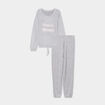 Ensemble pyjama pantalon fluide 2 pièces gris clair femme