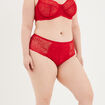 Shorty en dentelle Izzie rouge femme grande taille