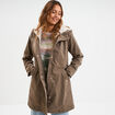 Parka 3-en-1 gilet fourr&eacute; marron fonc&eacute; femme