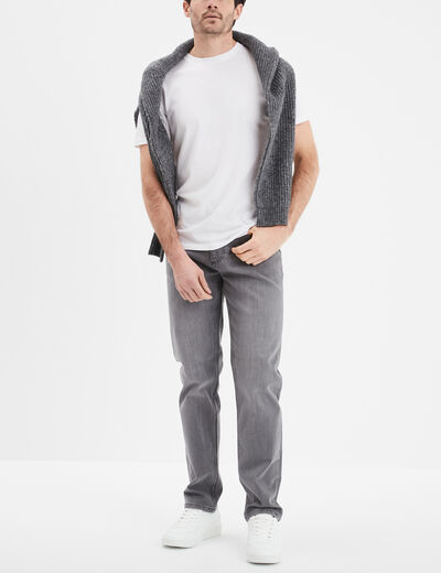 Jeans regular 5 poches denim gris homme