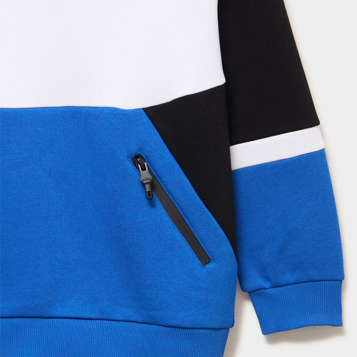 Sweat hoodie 2 poches zipp&eacute;es bleu roi gar&ccedil;on