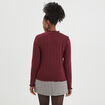 T-shirt côtelé col montant coton Creeks bordeaux femme