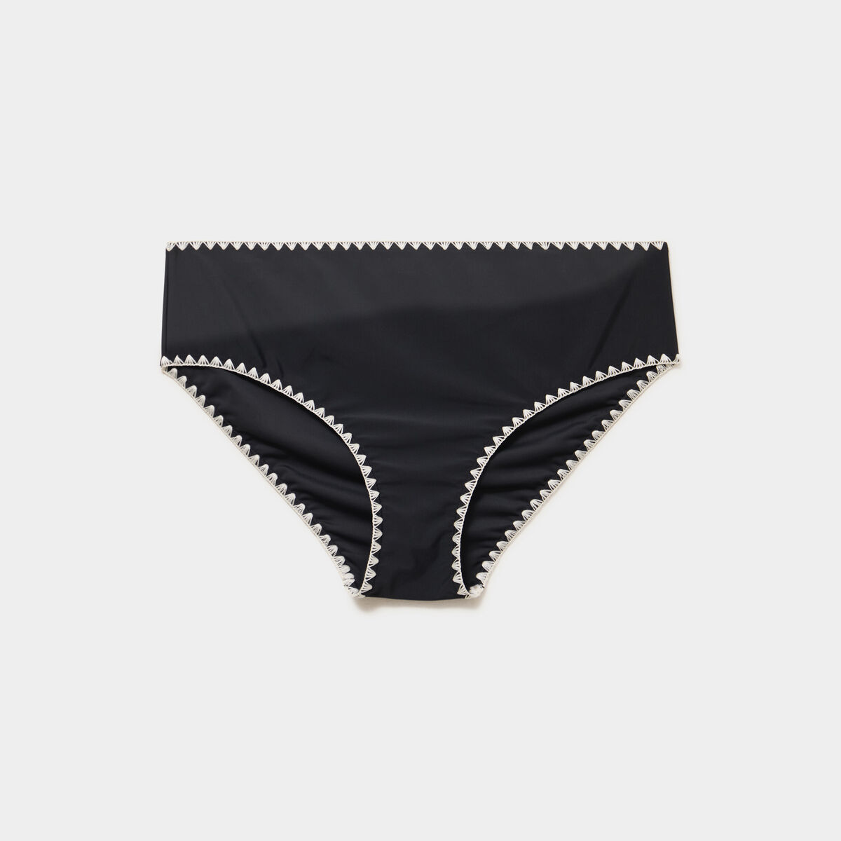 Bas de maillot de bain brod&eacute; noir femme grande taille