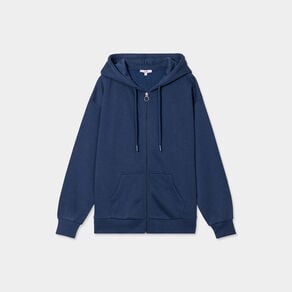 sweat zippe a capuche bleu marine femme Sweat zippé à capuche bleu marine femme