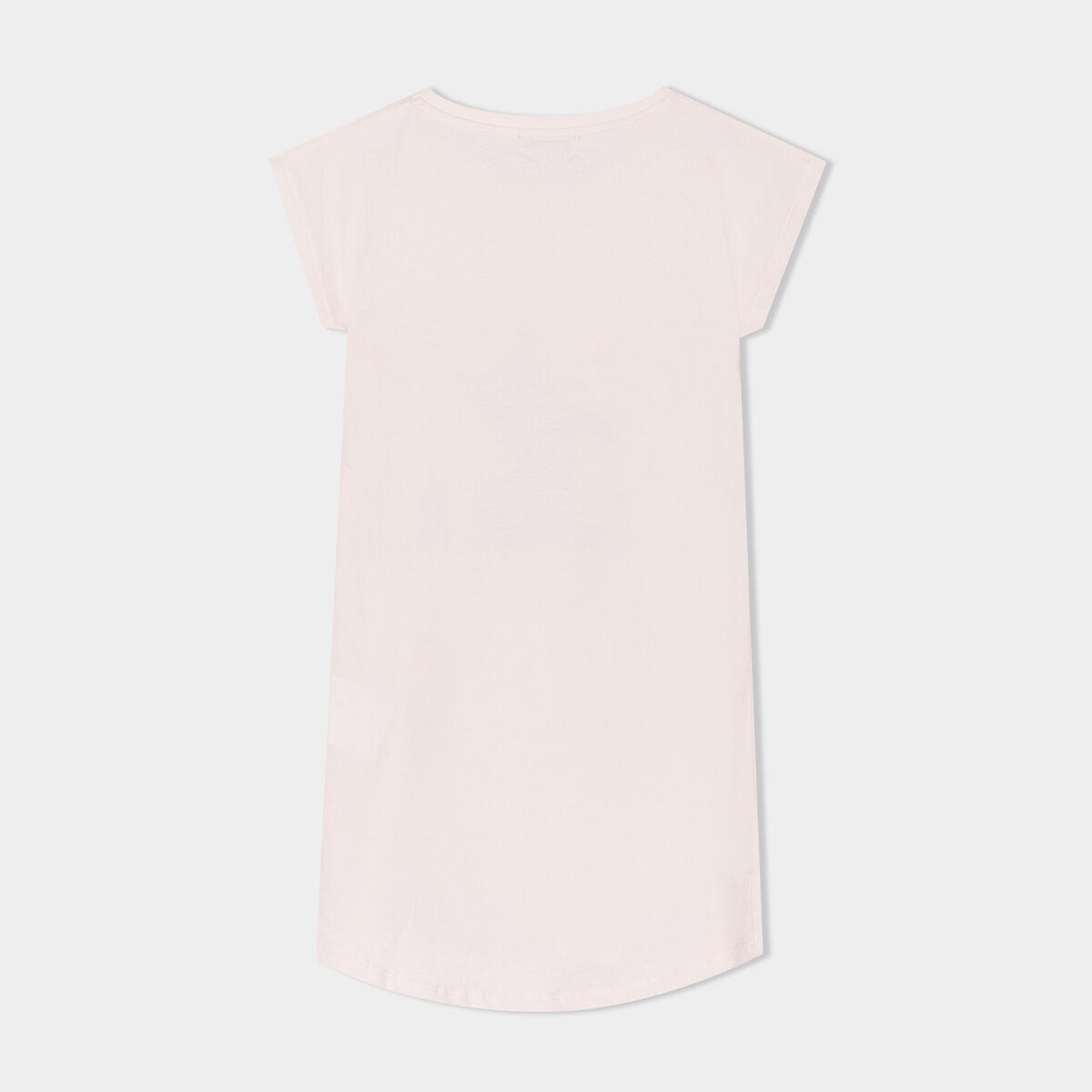 Chemise de nuit manches courtes coton rose poudrée fille