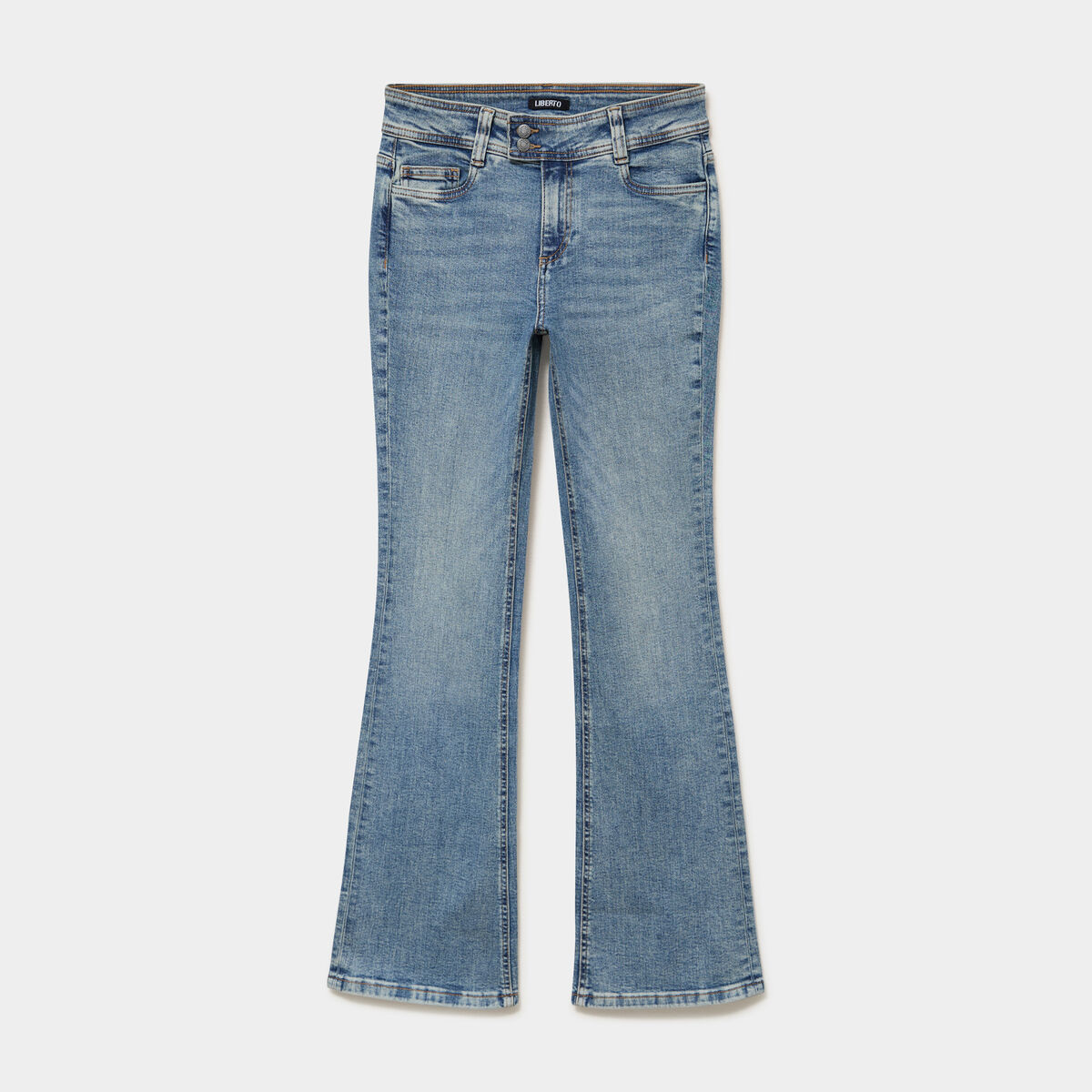 Jean flare taille basse denim dirty femme