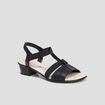 Sandales à talons pied large noir femme