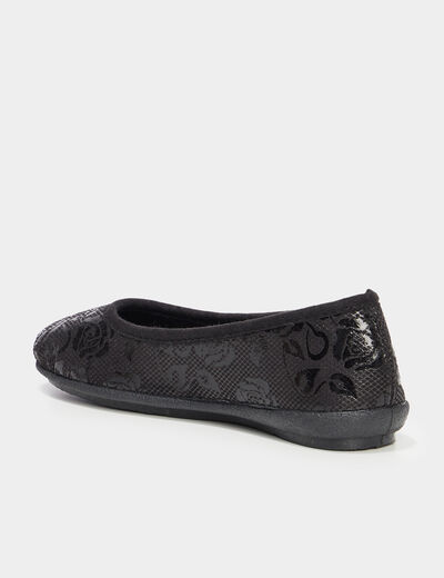 Chaussons ballerines détails irisés noir femme