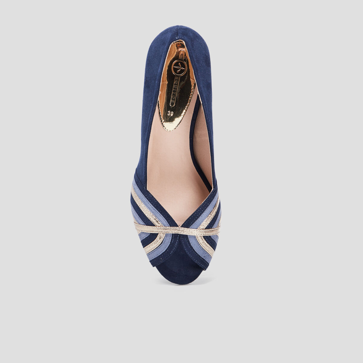 Escarpins bout ouvert Mosquitos bleu femme