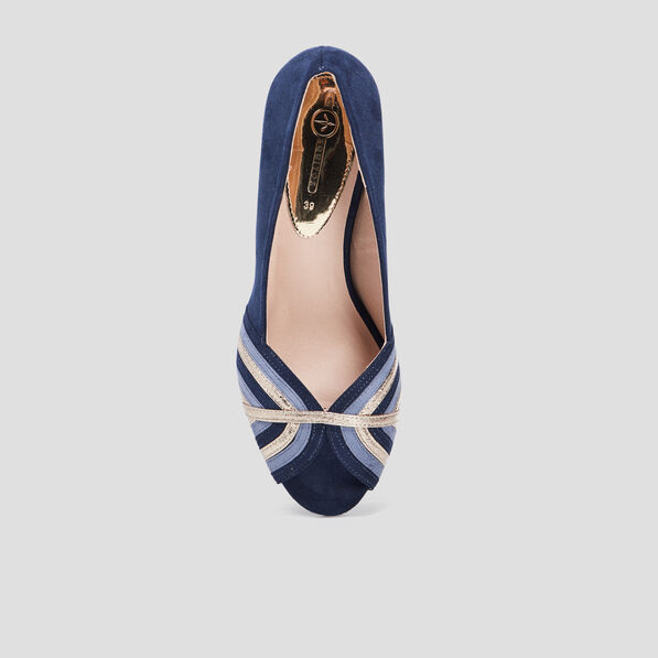 Escarpins bout ouvert Mosquitos bleu femme