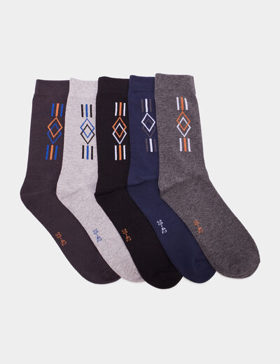 Lot 5 paires chaussettes multicolore homme