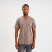 T-shirt manches courtes col tunisien gris homme
