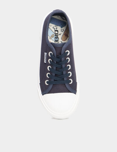 Tennis basses en toile bleu marine gar&ccedil;on