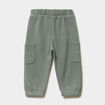 Pantalon maille 2 poches vert kaki b&eacute;b&eacute; gar&ccedil;on