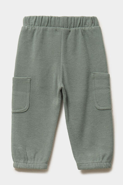 Pantalon maille 2 poches vert kaki b&eacute;b&eacute; gar&ccedil;on
