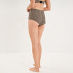 Culotte taille haute microfibre marron femme