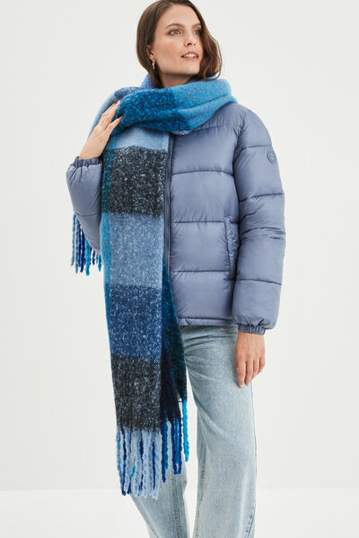 Écharpe bleu femme