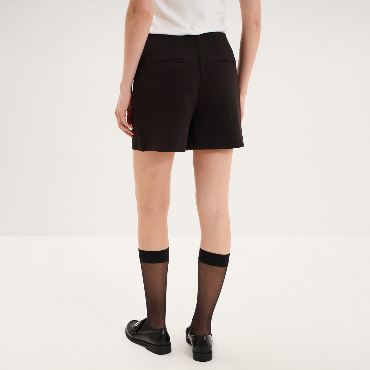 Jupe-short portefeuille courte noir femme