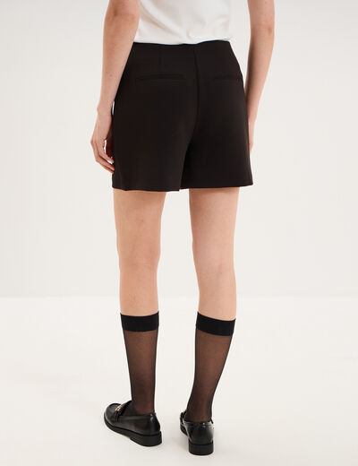 Jupe-short portefeuille courte noir femme