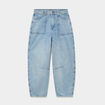 Jean balloon coton denim bleach femme