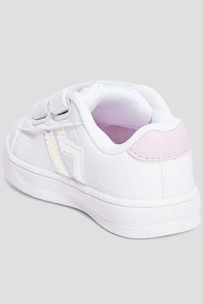 Tennis basses à scratchs Creeks Iconic blanc bébé fille