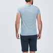 T-shirt manches courtes col tunisien bleu gris homme