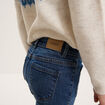 Jean flare poches plaqu&eacute;es bleu fonc&eacute; fille