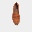 Mocassins su&eacute;dine semelles crant&eacute;es marron femme
