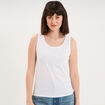D&eacute;bardeur bretelles larges coton blanc femme