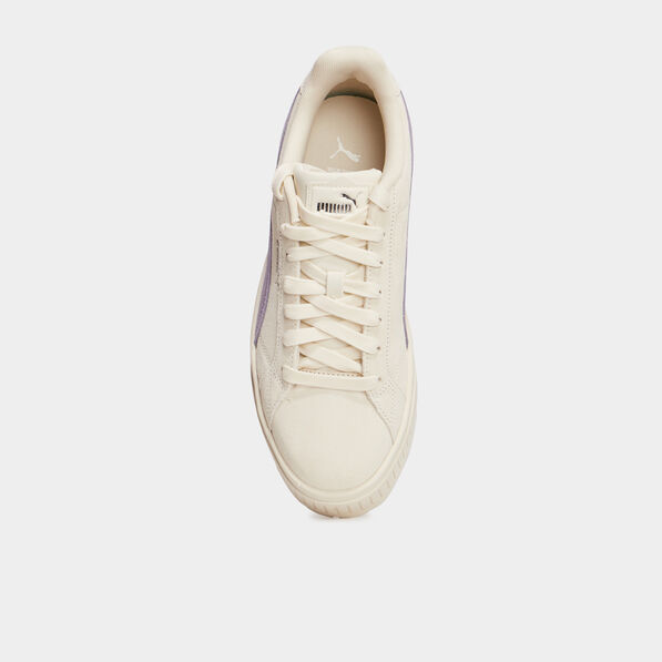 tennis basses suedine en cuir puma ivoire femme Tennis basses suédine en cuir Puma ivoire femme